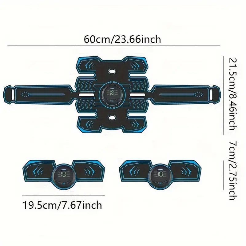 Rechargeable Fitness Belt Set with 6 Modes and 18 Intensity Levels