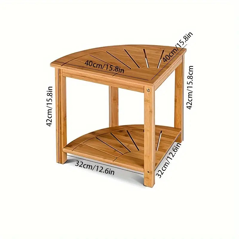 2 tiers Corner Partition Side Table Stool