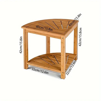 2 tiers Corner Partition Side Table Stool