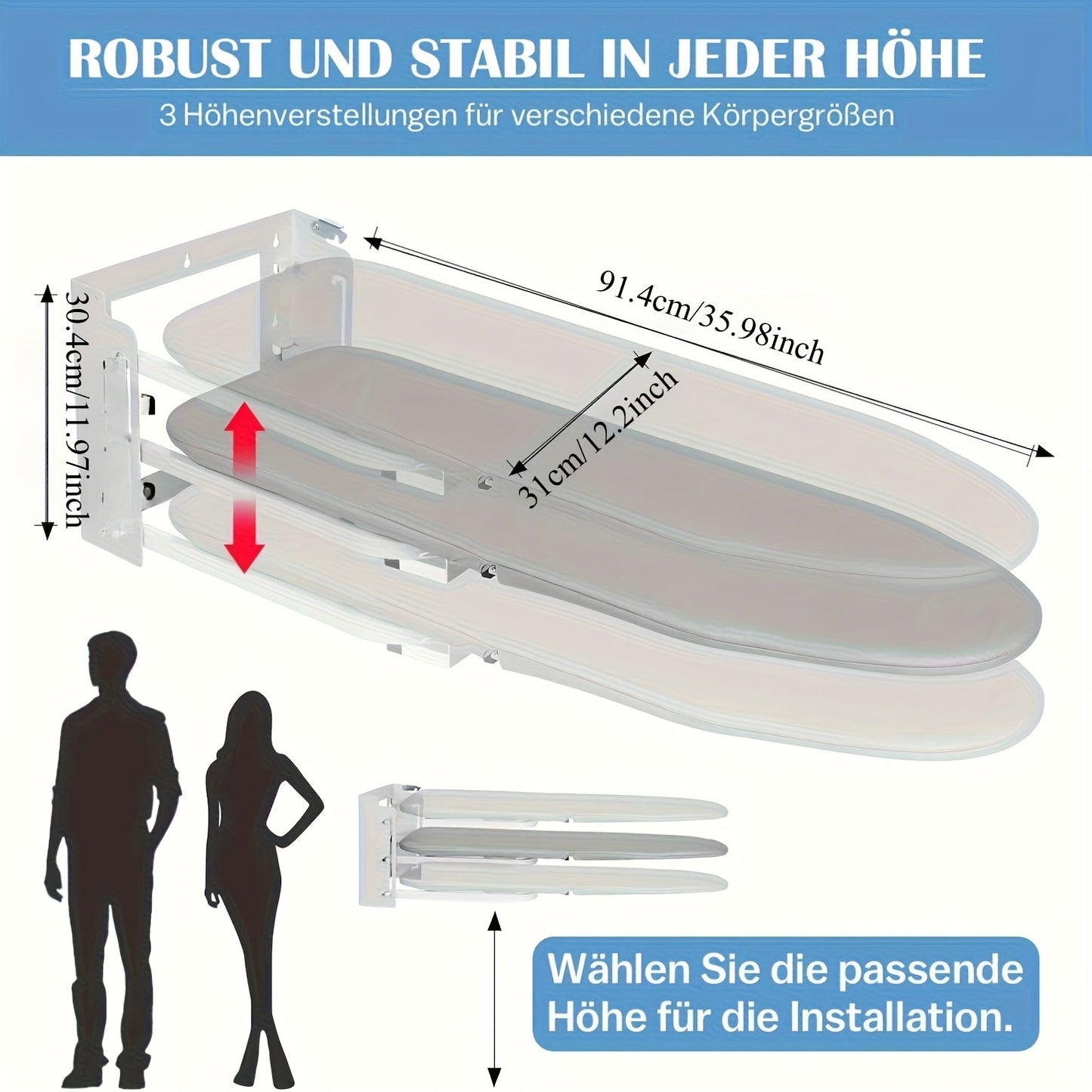 Wall-Mounted Foldable Ironing Board