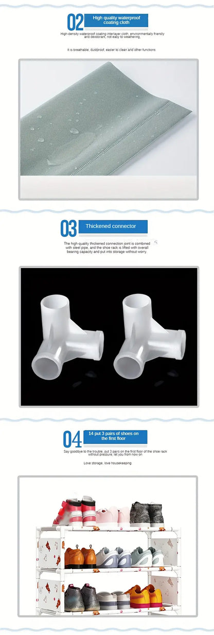 Keep your footwear in check with this multi-layer plastic storage shoe rack