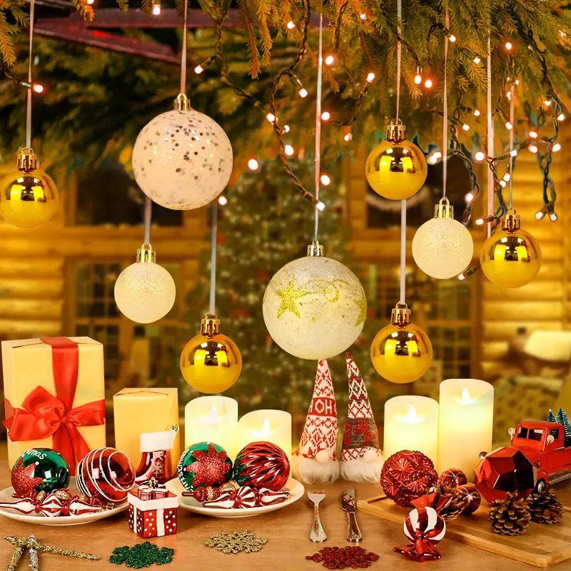 Enchanting Elegance: 106-Piece Christmas Ball Ornament Set