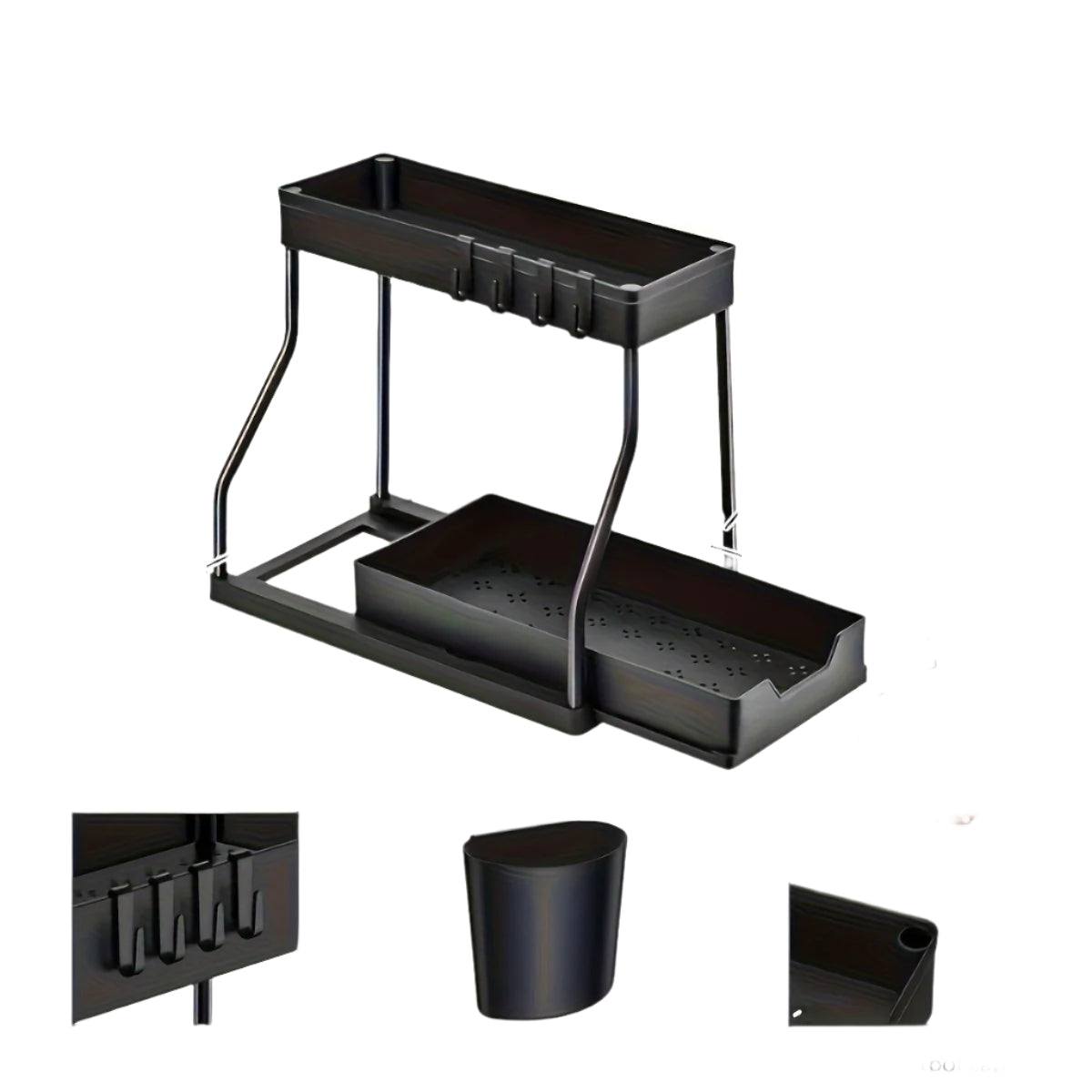 Space-Saving 2-Tier Pull-Out Storage Organizer