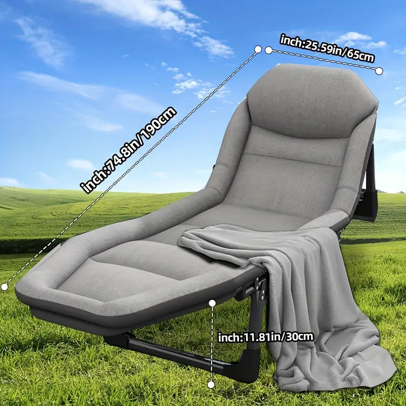 Portable Folding Bed: Single, Free Installation, Ideal for Camping - Gray