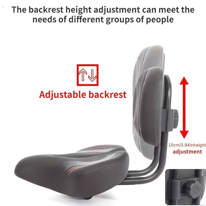 Three-Wheeled Electric Bike Saddle with Backrest