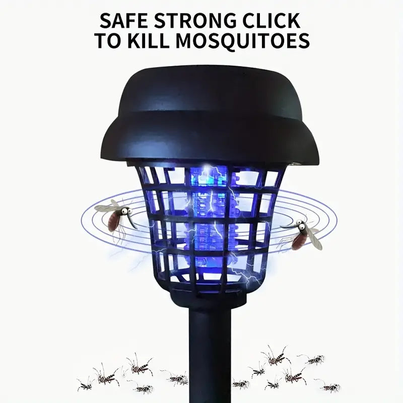 2pcs Solar Mosquito Killer Lamp Set - Outdoor Waterproof Fly Trap & Insect Repellent