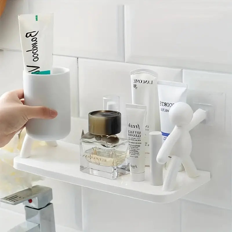 Pure Elegance: 2pcs White Floating Shelves for Your Bathroom Oasis