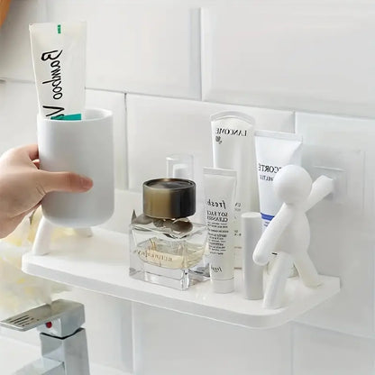 Pure Elegance: 2pcs White Floating Shelves for Your Bathroom Oasis