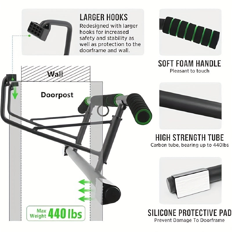 3-in-1 Doorway Pull-Up Bar Home Fitness Trainer