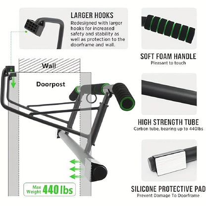 3-in-1 Doorway Pull-Up Bar Home Fitness Trainer