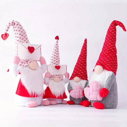 Valentine's Day Gnome Plush Doll Decorations - Set of 2