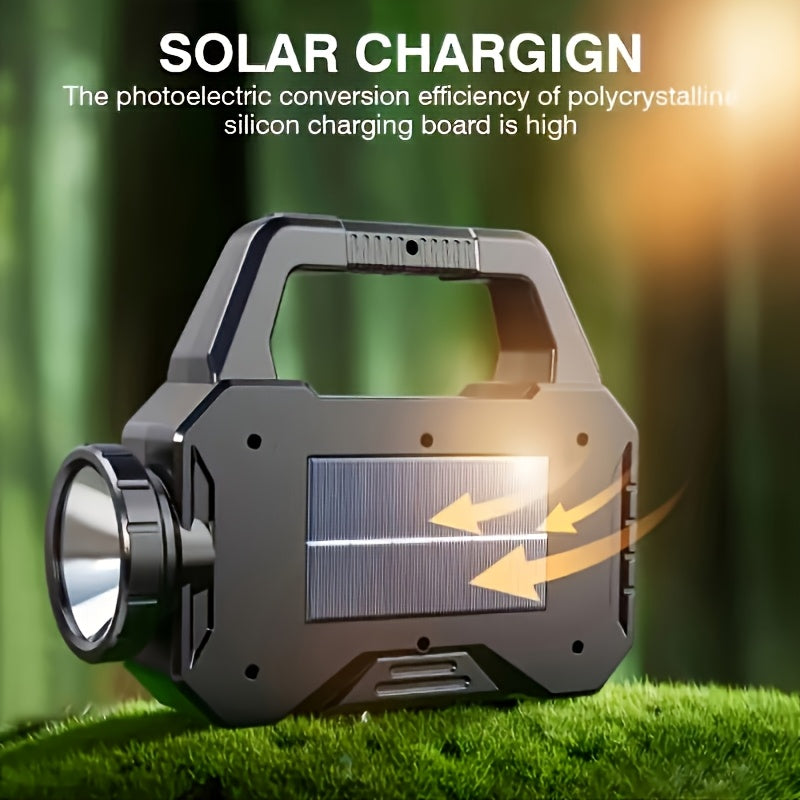 Rechargeable Portable Solar LED Flashlight (1200mAh)