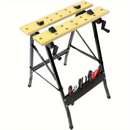 Folding Woodworking Workbench Tool Table with Storage