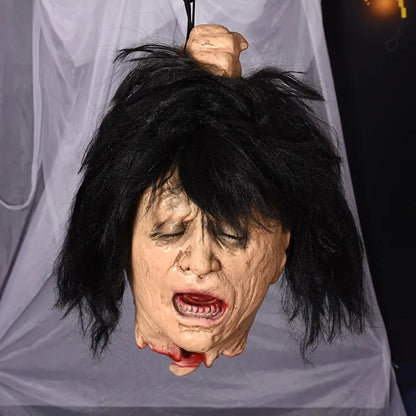 Latex Head Hanging - With Black Hair