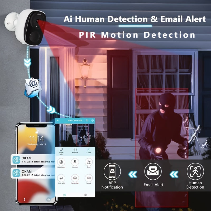 Wireless Solar Security Camera Outdoor (3MP Night Vision)