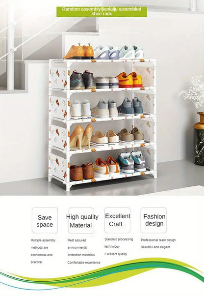 Keep your footwear in check with this multi-layer plastic storage shoe rack