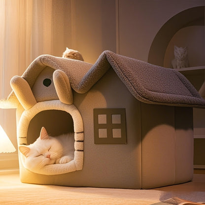 Classic Soft Cat House Bed for Small Pets