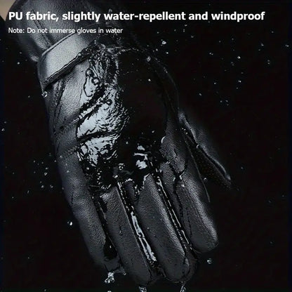 Winter Warm USB Heated Gloves - Touch Screen, Waterproof, Black