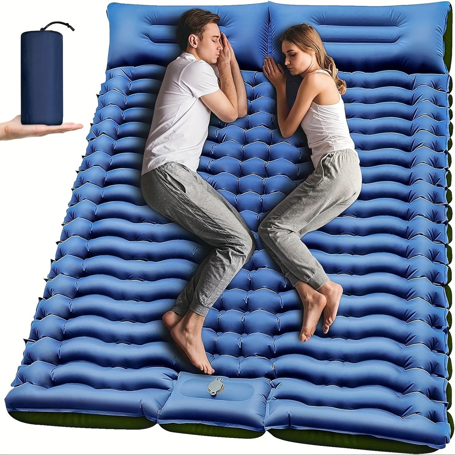 Double Self-Inflating Sleeping Pad with Pillow