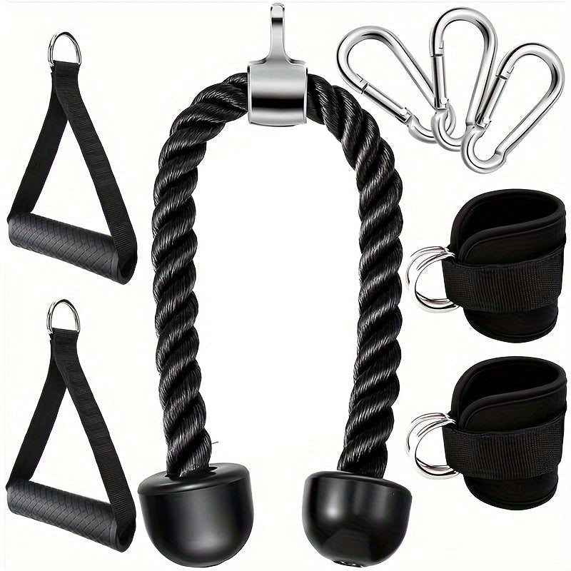 Tricep Rope Set Gym Pulley Accessories (8PCS)