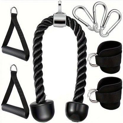 Tricep Rope Set Gym Pulley Accessories (8PCS)