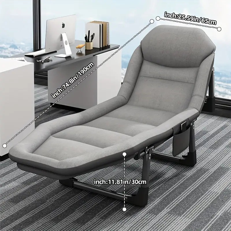 Portable Folding Bed: Single, Free Installation, Ideal for Camping - Gray