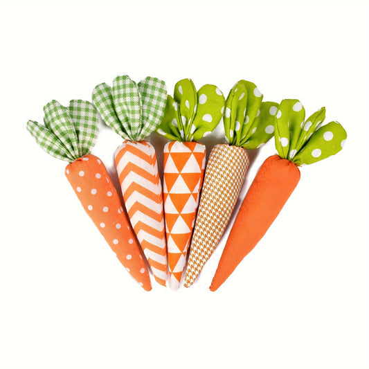 Set of 5 Colorful Carrot Decorations for Home Decor