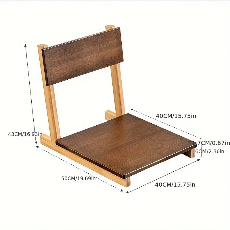 Eco-Friendly Bamboo Floor Chair - Brown