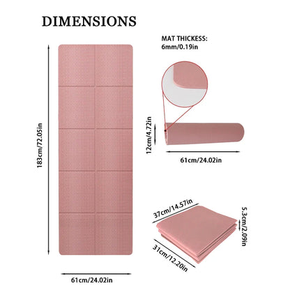 TPE Folding Portable Non-Slip Yoga Mat