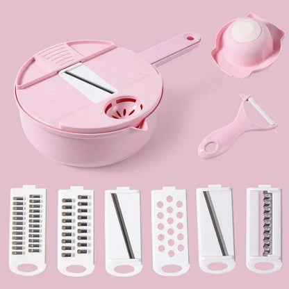 Pink Manual Vegetable Grater – Shred, Chop & Slice with Ease