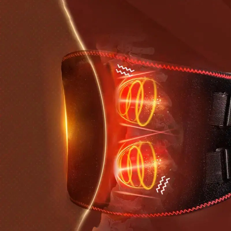 Electric Lumbar Heating Belt Adjustable Waist Massager Black