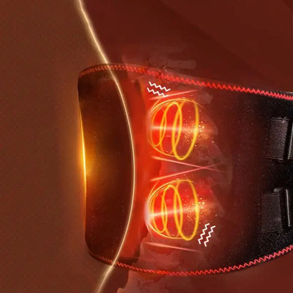 Electric Lumbar Heating Belt Adjustable Waist Massager Black