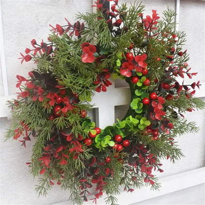 Winter Berry Christmas Wreath with Eucalyptus Leaves