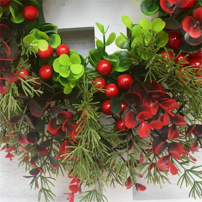 Winter Berry Christmas Wreath with Eucalyptus Leaves