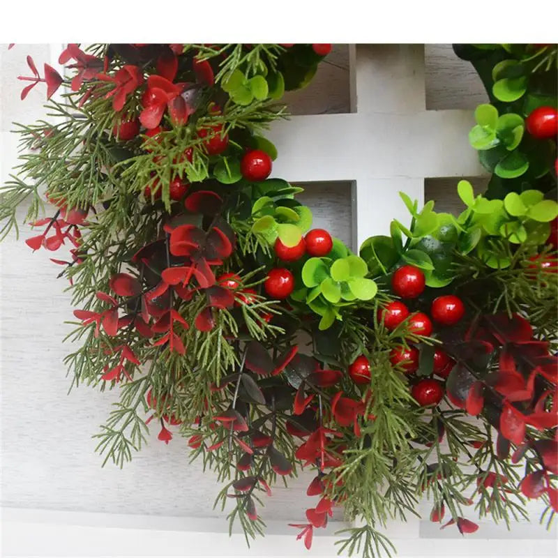 Winter Berry Christmas Wreath with Eucalyptus Leaves