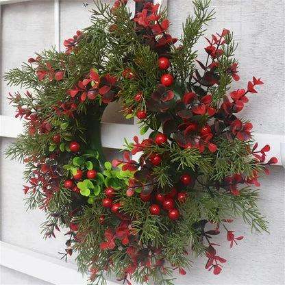 Winter Berry Christmas Wreath with Eucalyptus Leaves