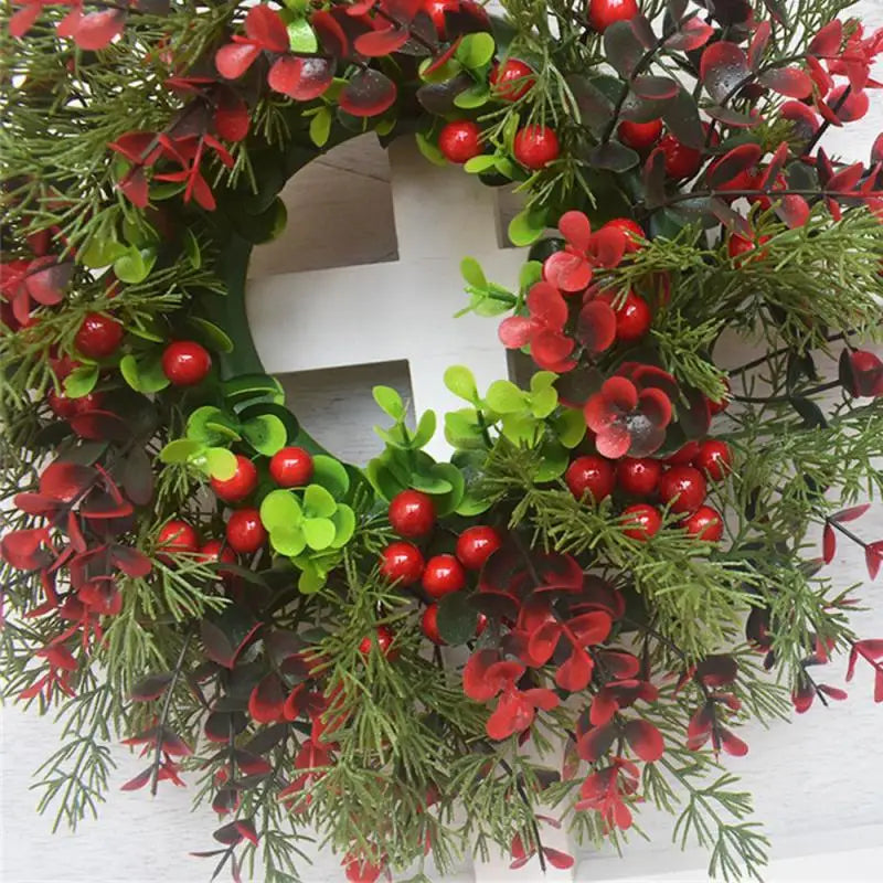 Winter Berry Christmas Wreath with Eucalyptus Leaves