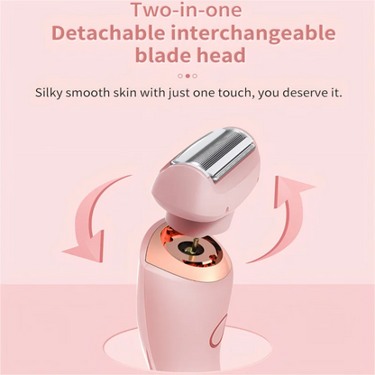 2 in 1 Waterproof Electric Shaver for Women Painless Hair Removal Pink