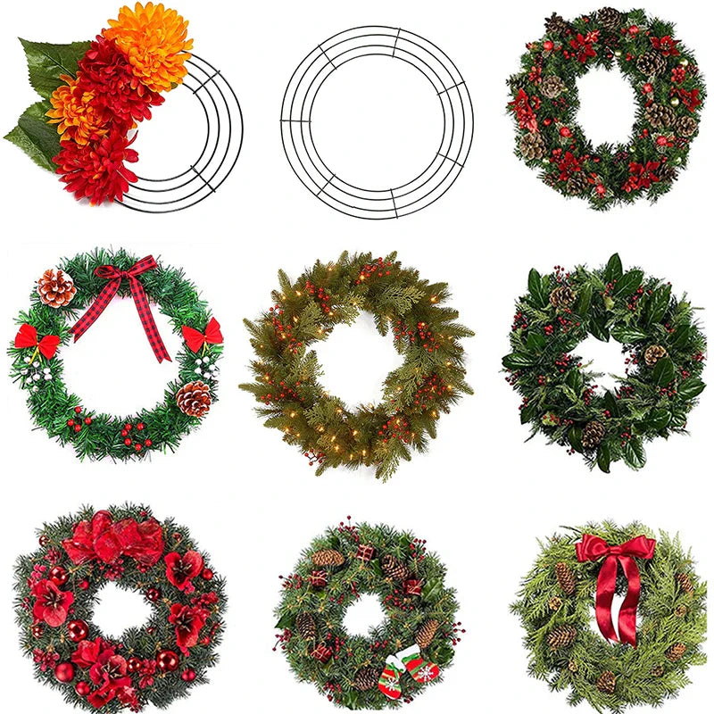 Metal Wreath Round Iron Ring for Christmas