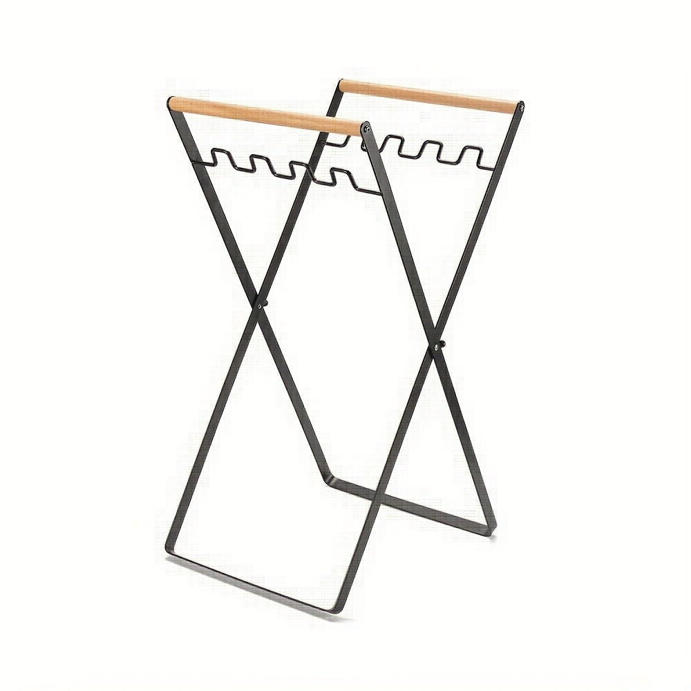 Garbage Bag Rack with Wooden Handle