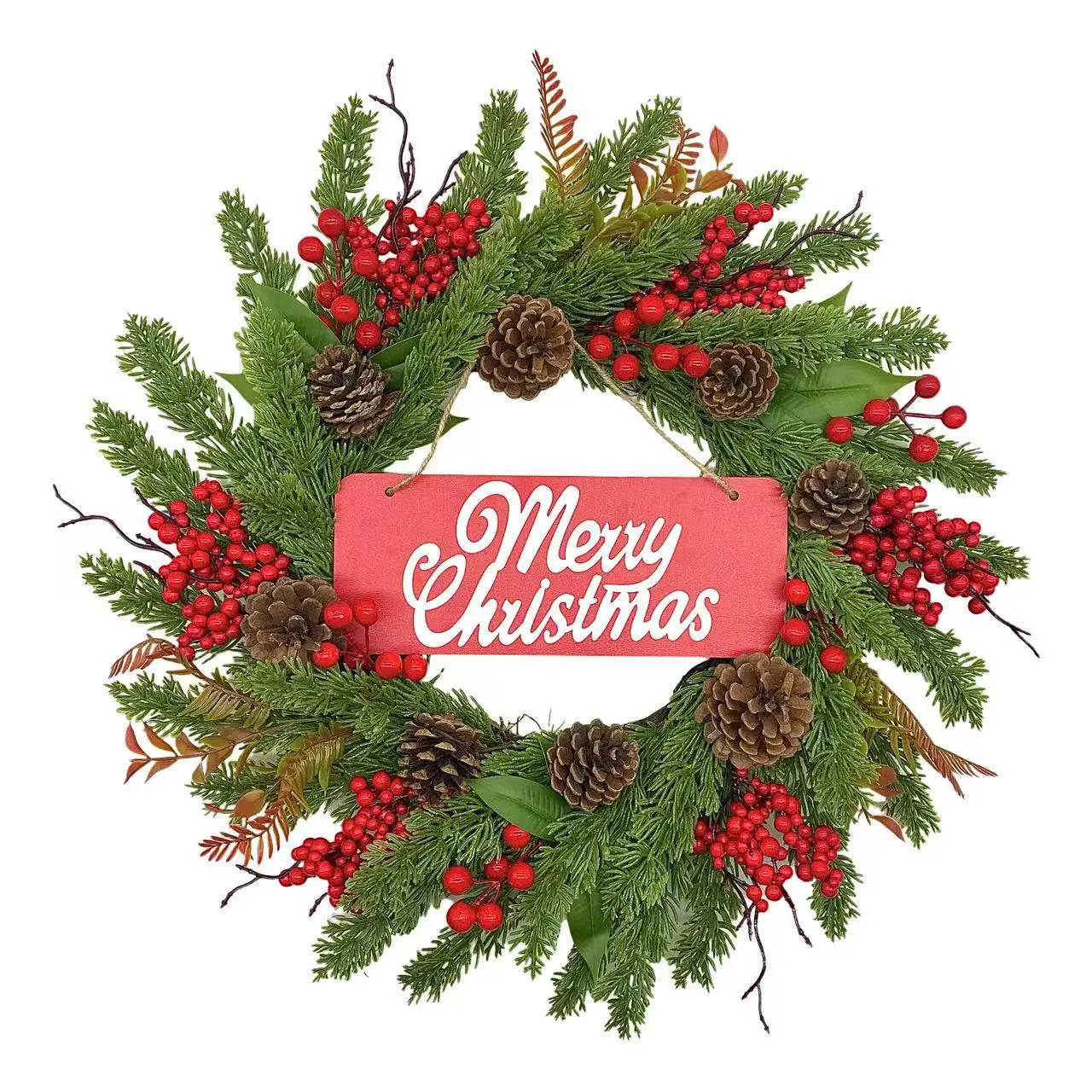 Christmas Wreath Red Berry Vine Door Decoration