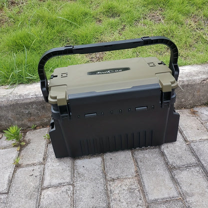Double-Layer Outdoor Storage Box with Adjustable Dividers
