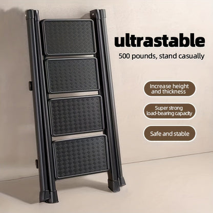 Metal Step Ladder with 4-Step Storage Rack
