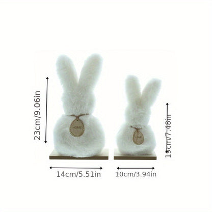 2pcs Fluffy Bunny Easter Decoration Set