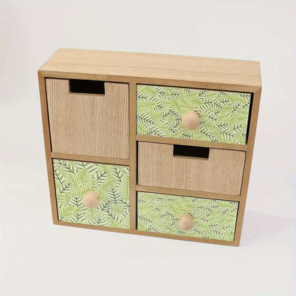 Exquisite Applique Drawer Box Storage - Wood Color