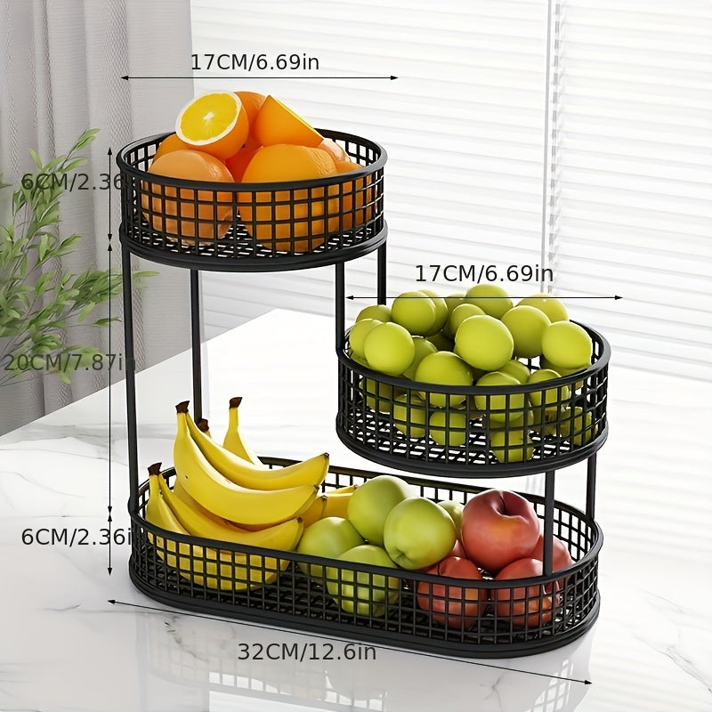 Luxury Oval Metal Fruit Basket
