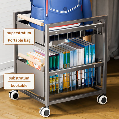 Mobile Book Bag Storage Rack Trolley