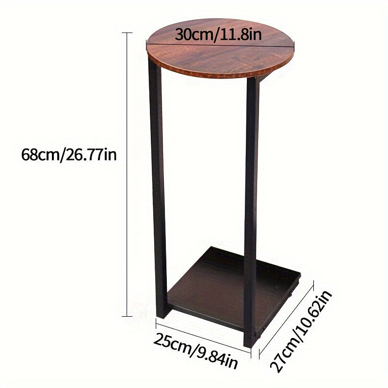 Double-Layer Metal Frame Storage Side Table