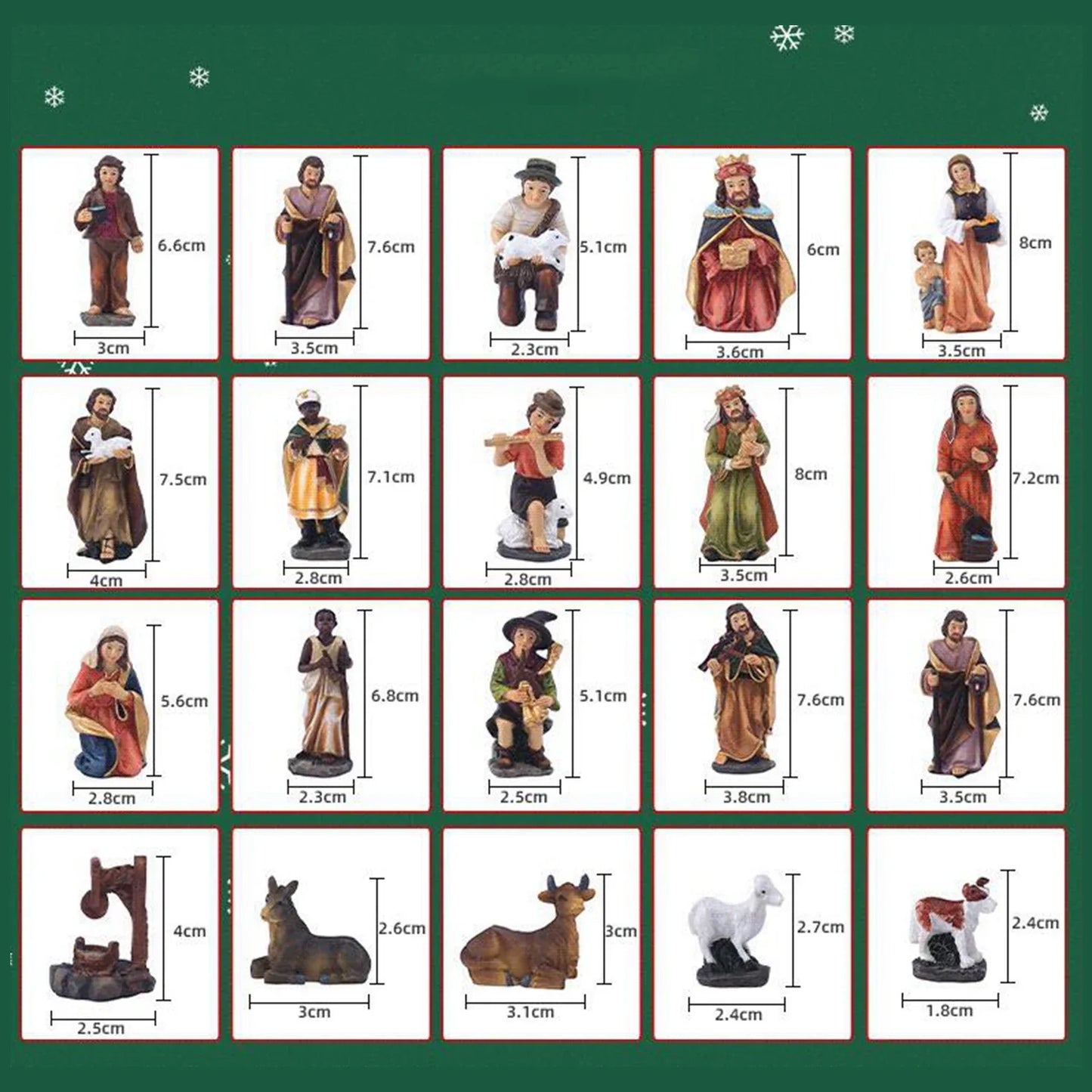 20-Piece Christmas Nativity Scene Figurine Set