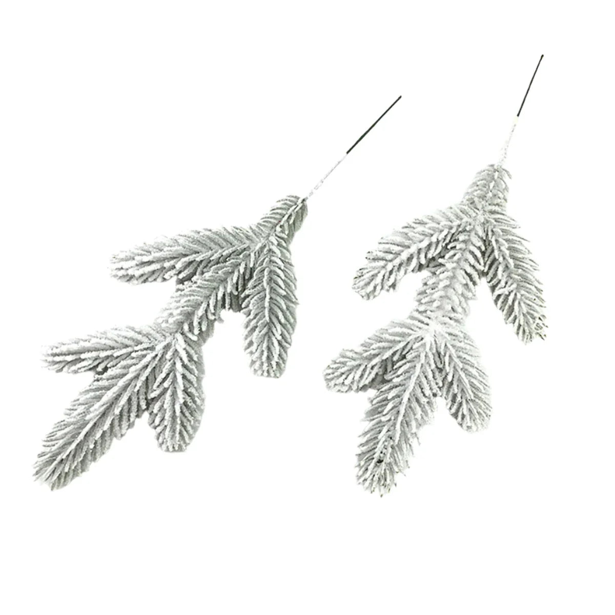 Artificial Snowy Pine Needles Branches Christmas Picks (20pcs)